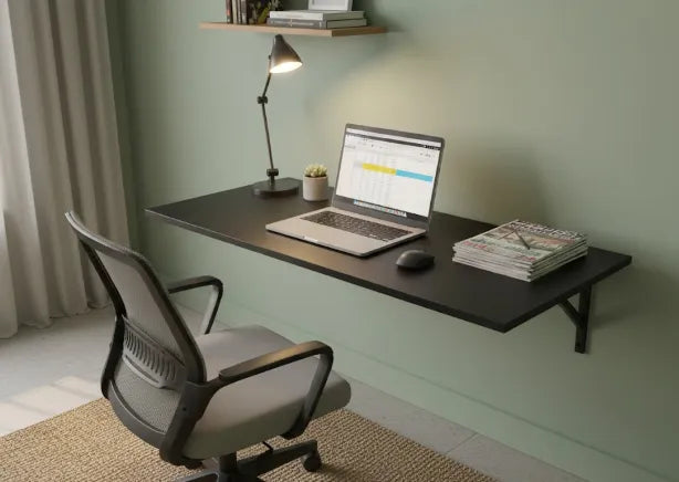 Foldable Wall Mounted Iron Laptop Table & Study Desk