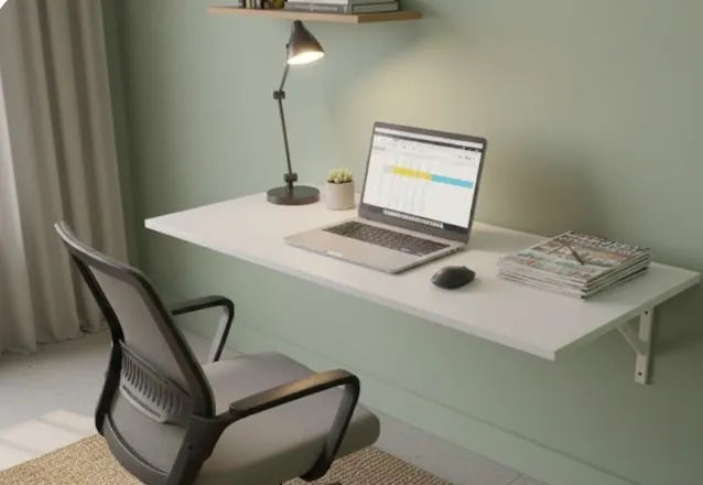 Foldable Wall Mounted Iron Laptop Table & Study Desk