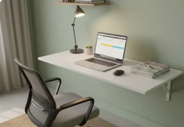 Foldable Wall Mounted Iron Laptop Table & Study Desk